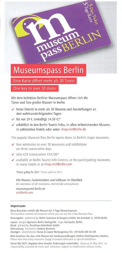 Le pass 29€ pour visiter bon nombre de musée à Berlin (http://www.autre-ailleurs.fr)